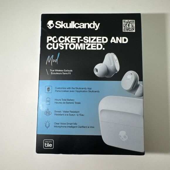 Skullcandy Mod Wireless Earbuds Bluetooth 5.2‎ Grey/Blue Noise Reducing - Picture 1 of 6